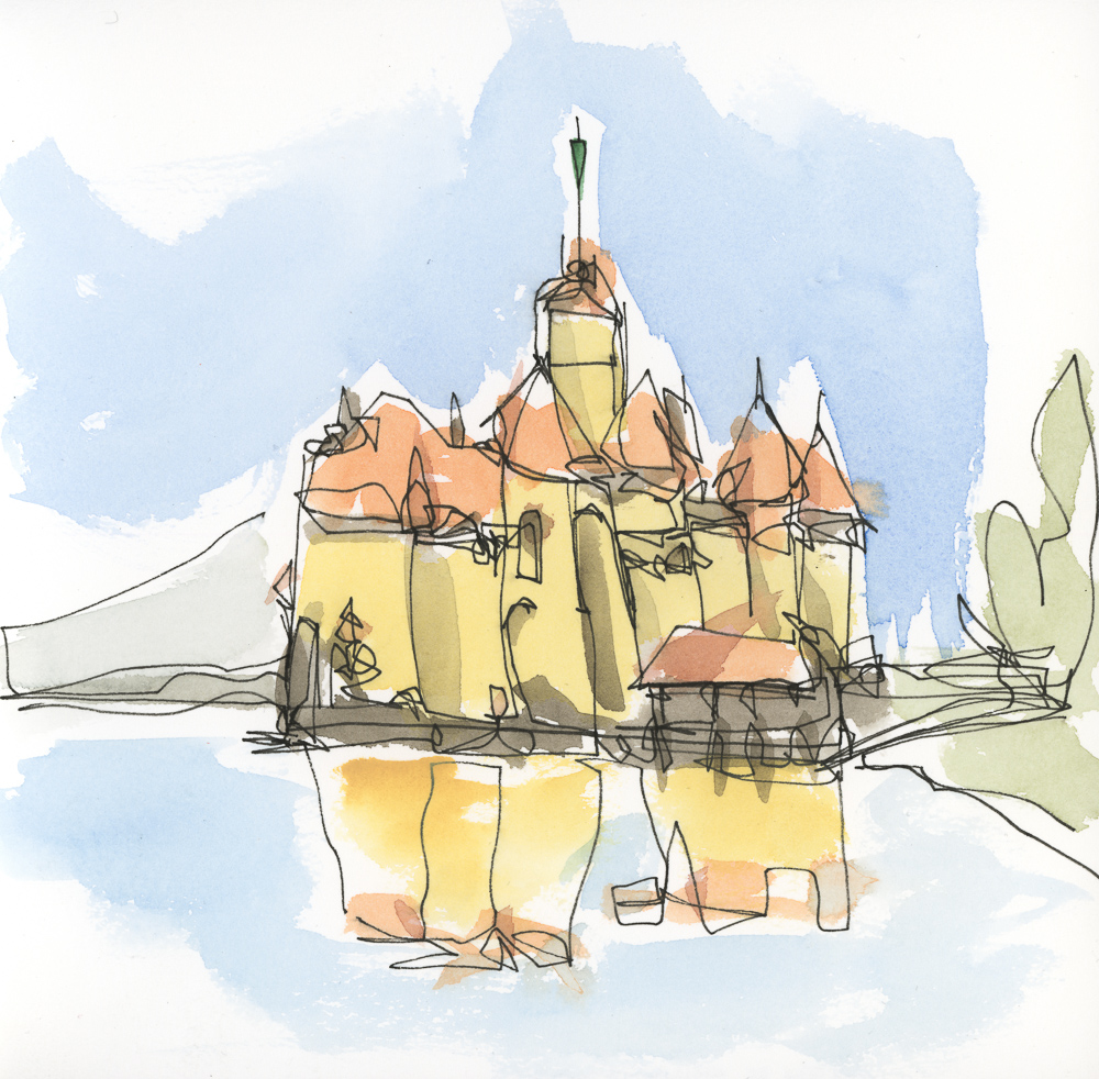 Urban Sketches Danny Touw Château de Chillon Switzerland