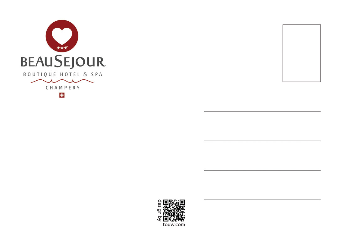 postcard designed by danny touw for beau-sejour boutique hotel and spa in champery portes du soleil switzerland