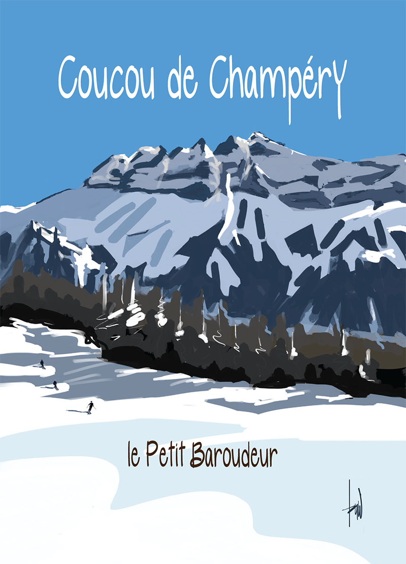 postcard designed by danny touw for le petit baroudeur backpackers hotel in champery portes du soleil switzerland